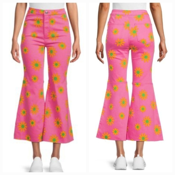 We The Free Youthquake Printed Crop Flare Jeans Size 29 - Picture 3 of 17